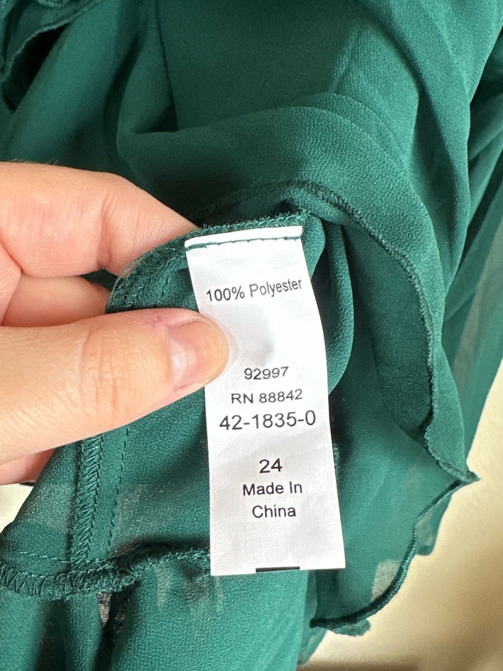 NWT Eloquii Ruffle Sheer Green Blouse - Picture 10 of 11